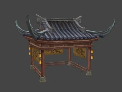 中式游戏古代建筑天阙王城 喝茶会客厅