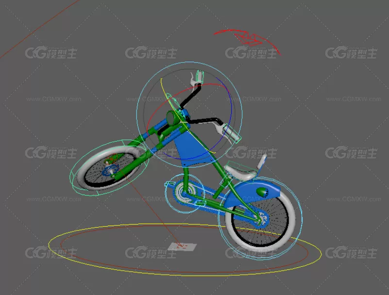 带绑定的自行车 MAYA模型-5