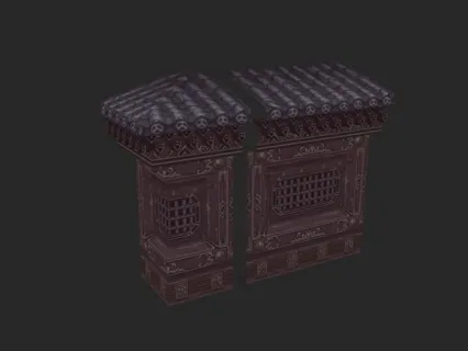 中式游戏古代建筑天阙王城 矮墙