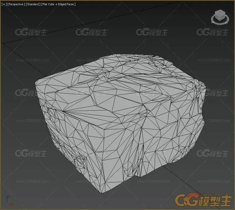 10款不同形状低多边形石头冰块3D模型-18