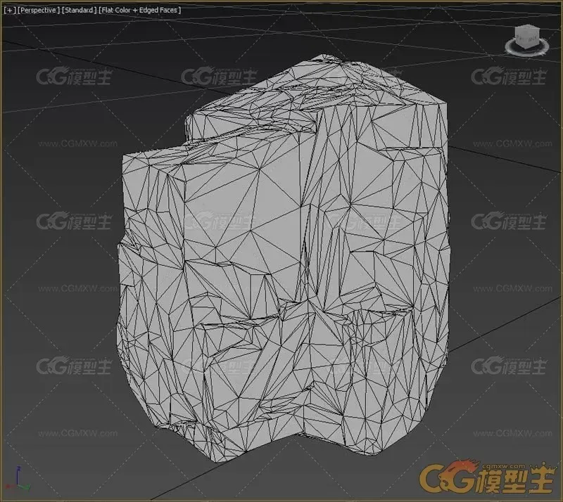 10款不同形状低多边形石头冰块3D模型-22