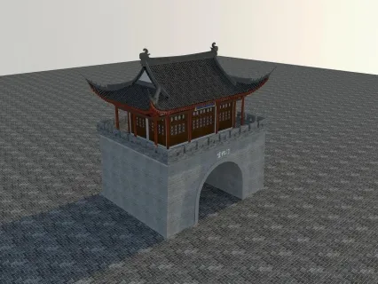 高精细模型 古建 城门 城楼 城墙 关口 关隘 哨所 古城