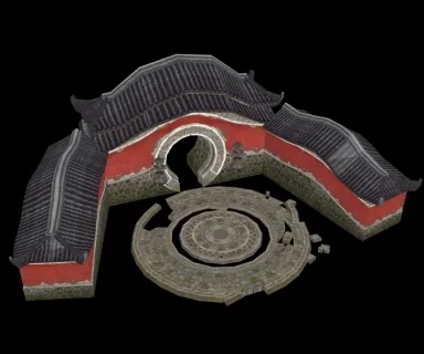 最全3D手游《侠隐江湖 》游戏场景 梵恩寺庙后山大门