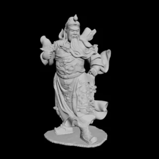 佛像雕塑3d模型  关羽站立雕像