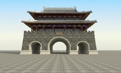 高精细模型 古建 城门 城楼 城墙 关口 关隘 哨所 古城