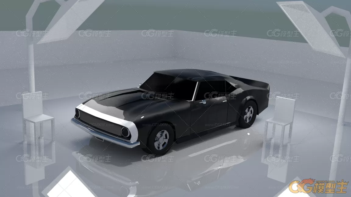 小轿车Chevrolet Camaro SS 1969 3D模型-1