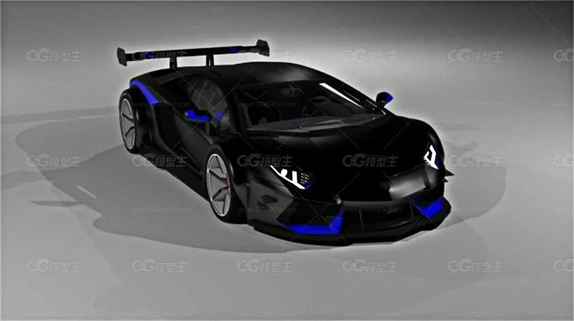 炫酷跑车 Lamborghini Aventador Sport 3D模型-1