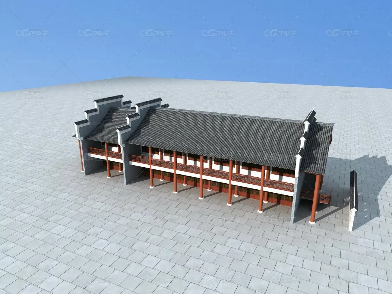精模 古建 祠堂 寺庙  古建阁  古建楼  仿古建筑-3