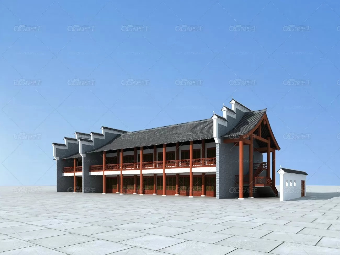 精模 古建 祠堂 寺庙  古建阁  古建楼  仿古建筑-4