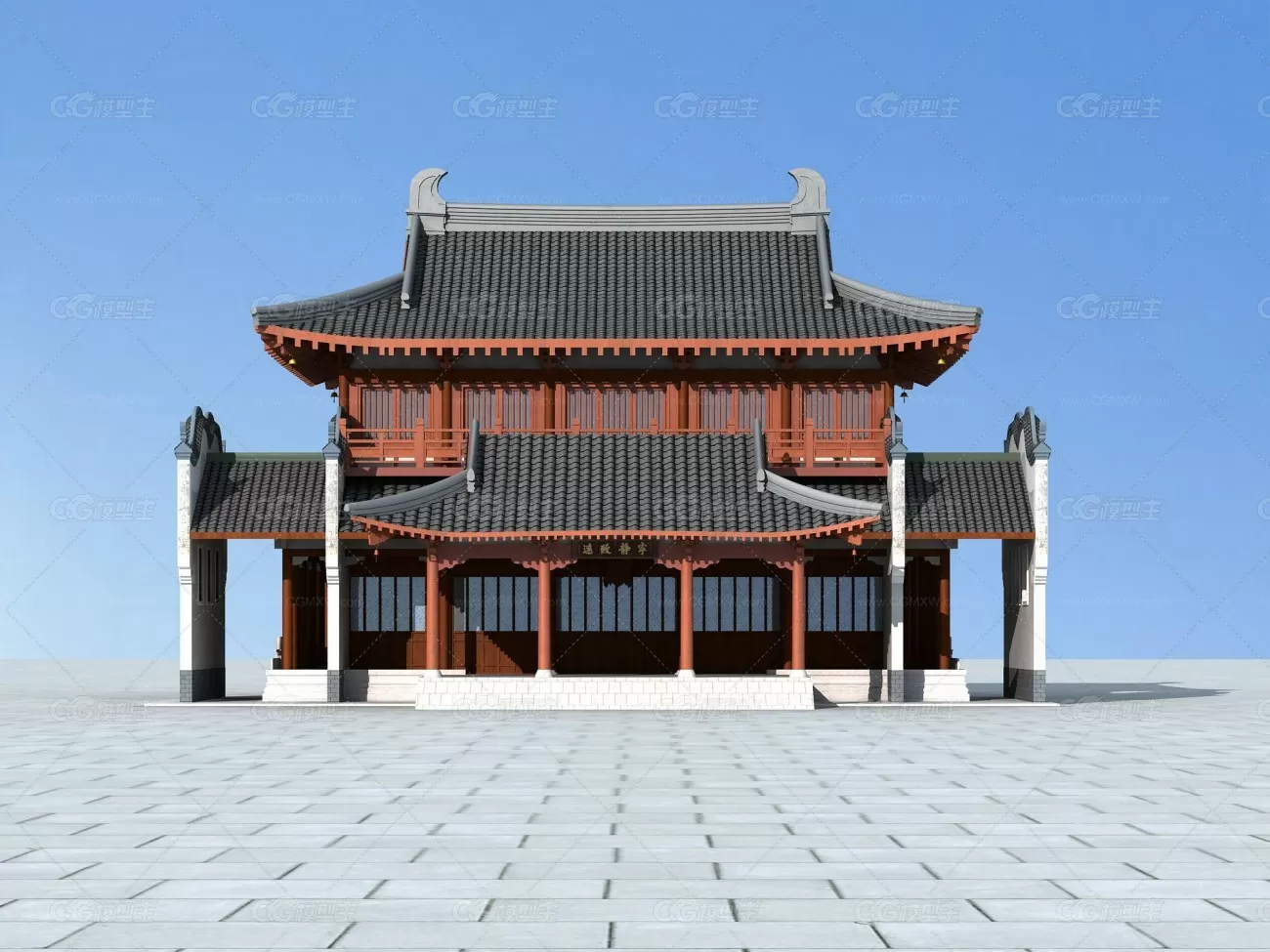 精模 古建 祠堂 寺庙 古建阁 古建楼 仿古建筑-1