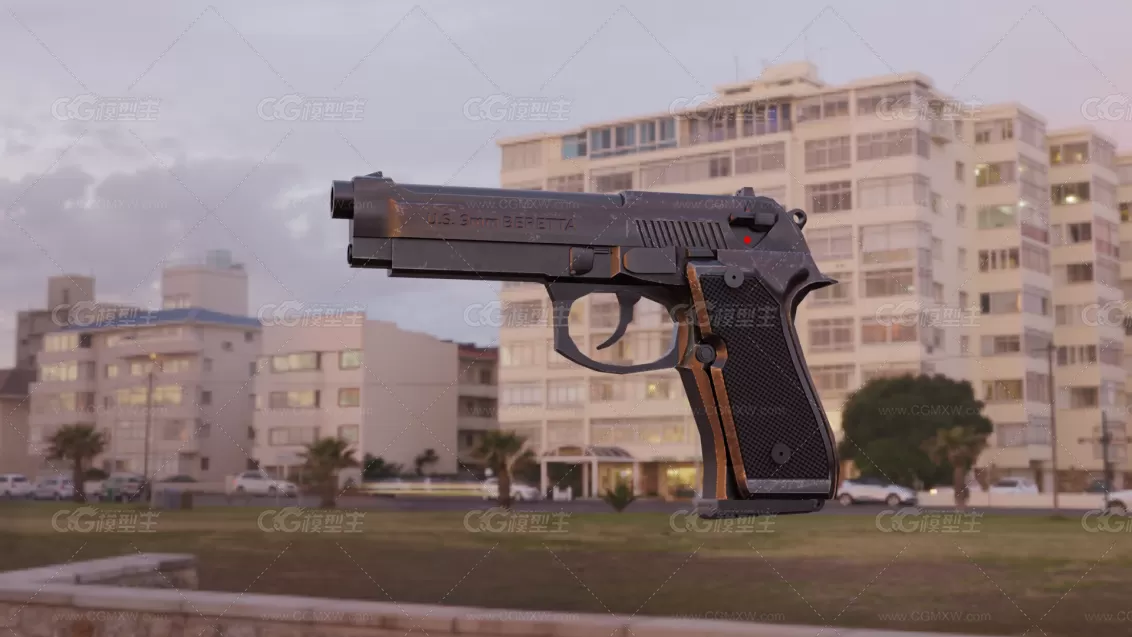 军用手枪 Beretta Pistol 3D模型-1