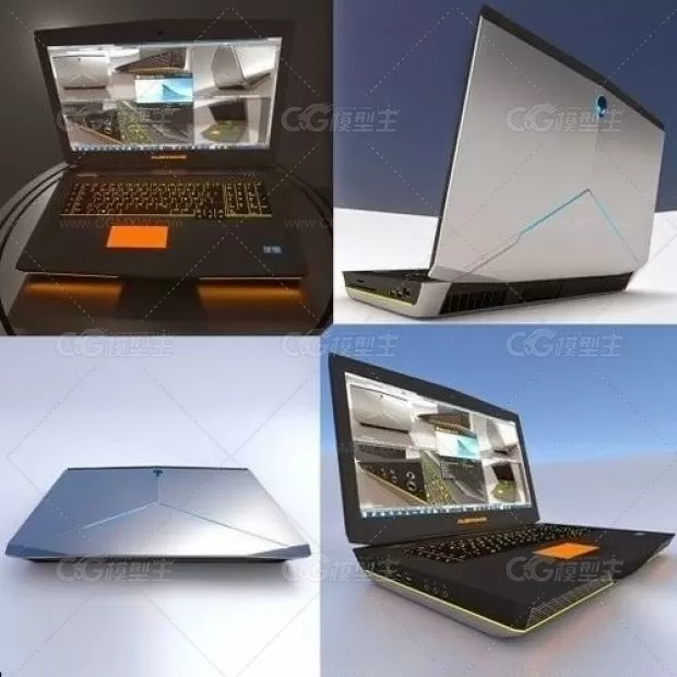 笔记本电脑 Alienware 18 3D模型-1