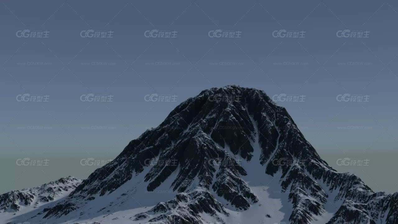 积雪山峰 Mountain 3D模型-1