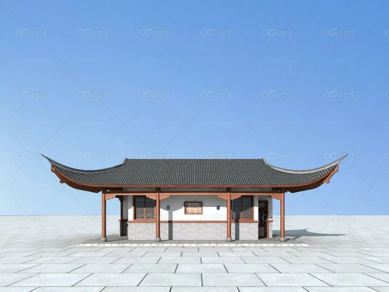 精模 古建 祠堂 寺庙 古建阁 古建楼 仿古建筑-1