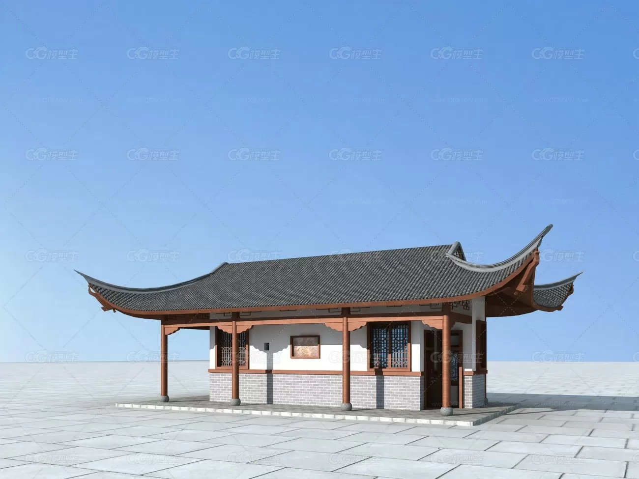 精模 古建 祠堂 寺庙 古建阁 古建楼 仿古建筑-3