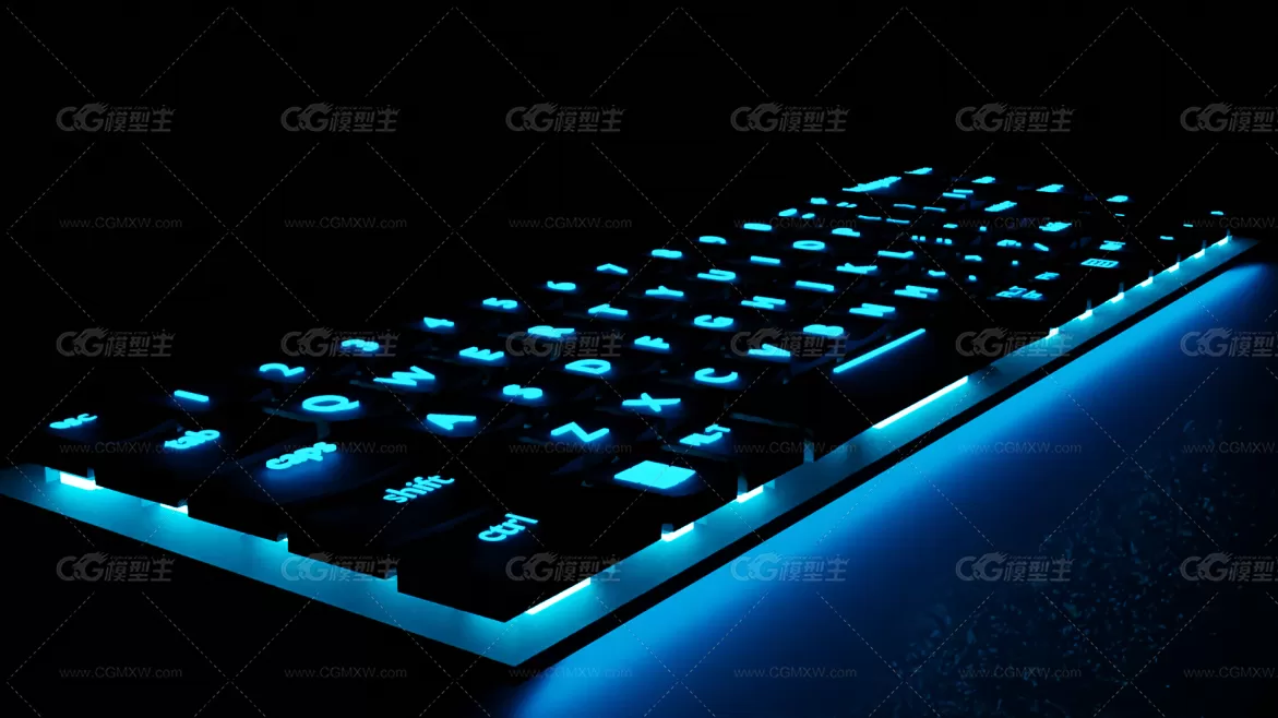 计算机键盘 Low Profile Mechanical Keyboard 3D模型-1