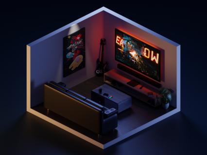 唱吧 ktv Low Poly Isometric Room