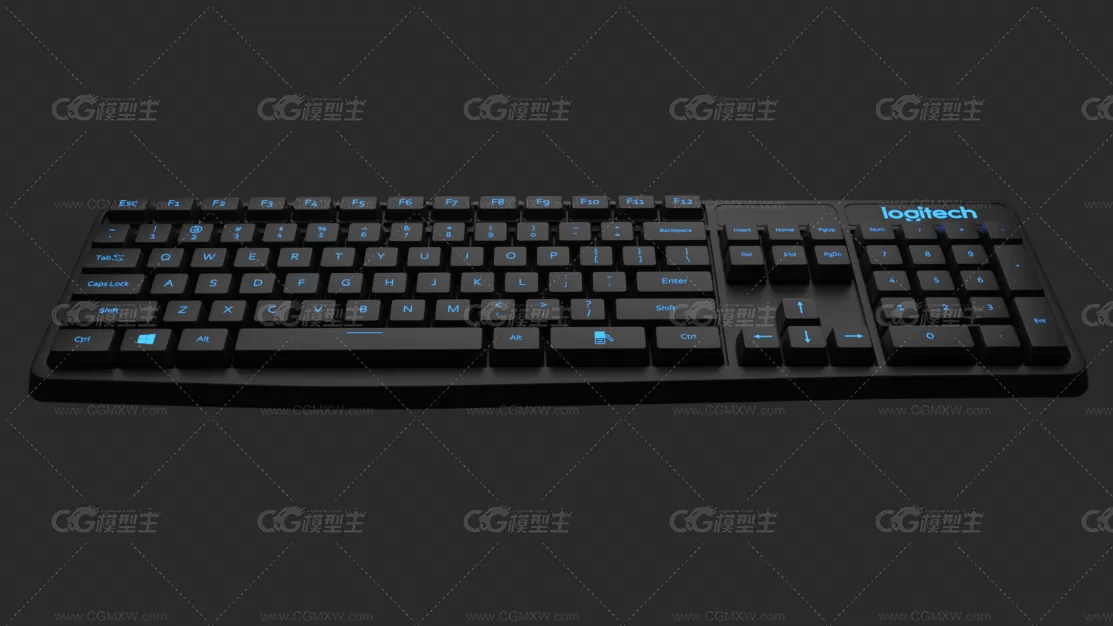 罗技键盘 Keyboard Logitech 3D模型-1