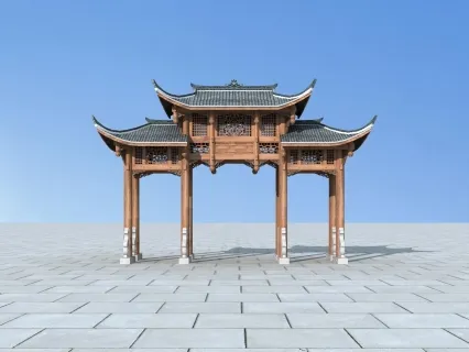 高模 精模 古建 牌坊 牌楼 古牌坊