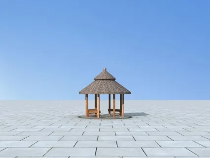 现代亭 新中式 亭子 凉亭 双檐亭 圆亭 木亭 彩绘亭  茅草亭