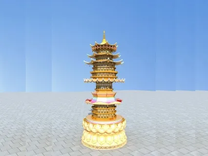 古建 古塔 宝塔 玲珑塔 金塔 砖塔 佛塔 高塔 六角塔
