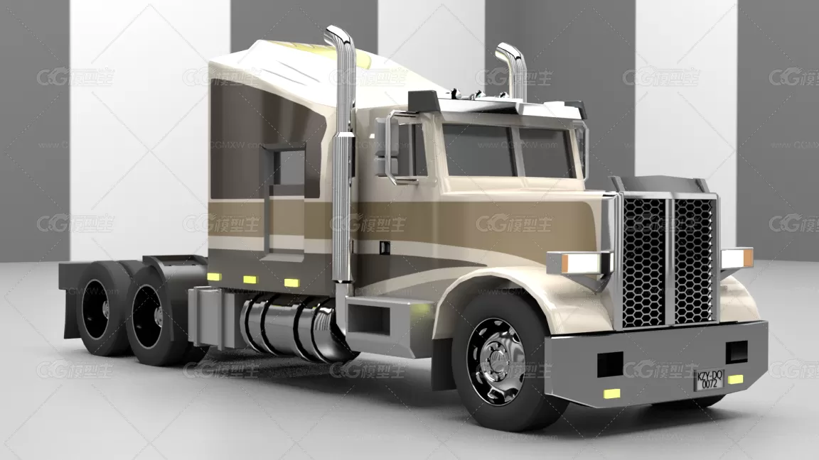 Semi Truck 3D模型-1