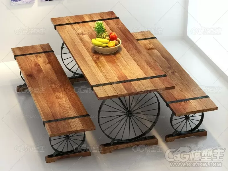 餐桌椅3D模型-1