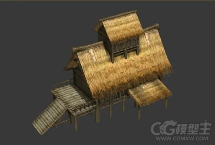 茅草房3D模型
