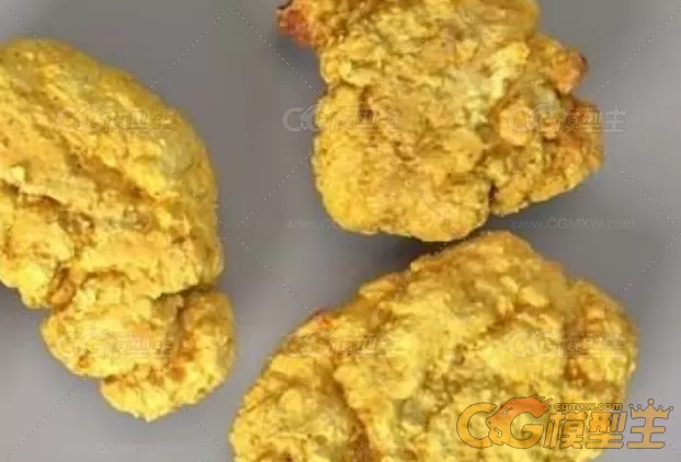 饺子木薯切片南瓜土豆炸鸡麦片甜麦圈蘑菇西葫芦C4D模型-4