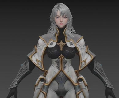 带绑定的欧美古装女武士3D模型