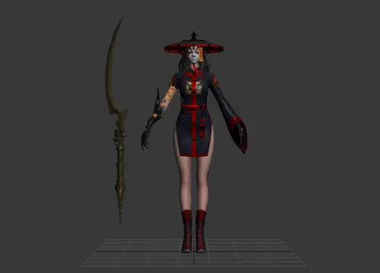 僵尸服饰女刺客模型
