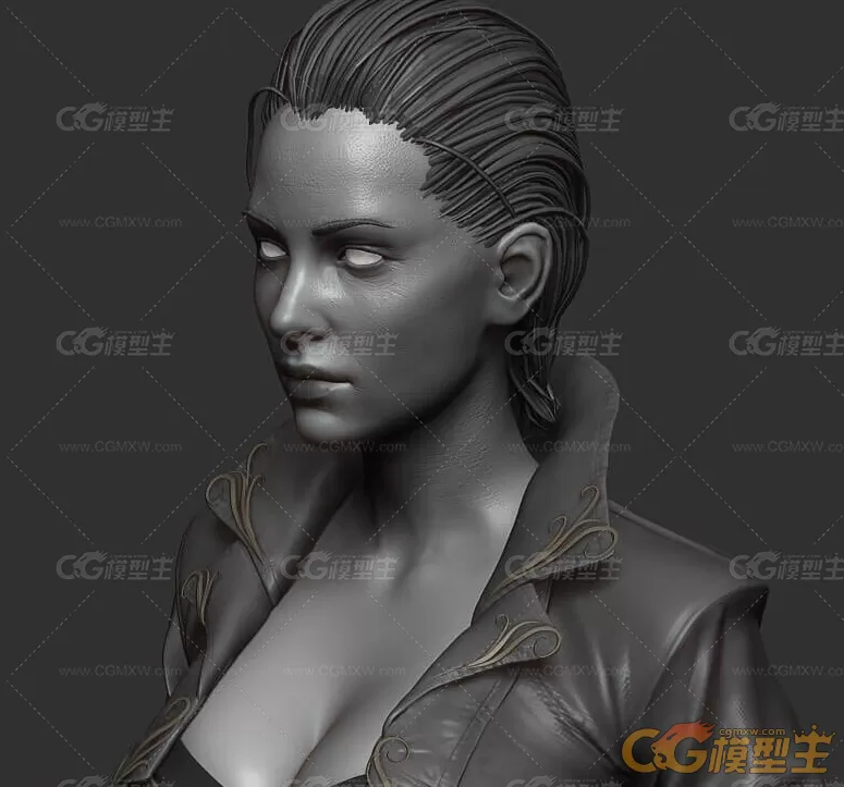 ZBrush 女战士3D模型建模教程 - Flamembra 3D Model-3