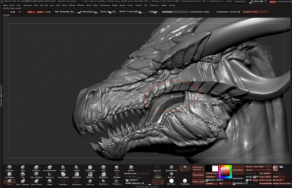 Gumroad机构出品的Zbrush大师级巨龙超精细雕刻实例制作视频教程