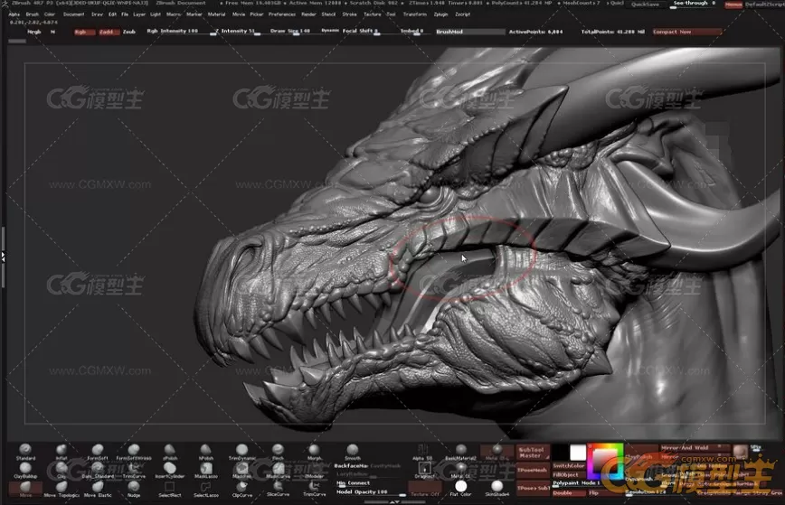 Gumroad机构出品的Zbrush大师级巨龙超精细雕刻实例制作视频教程-1