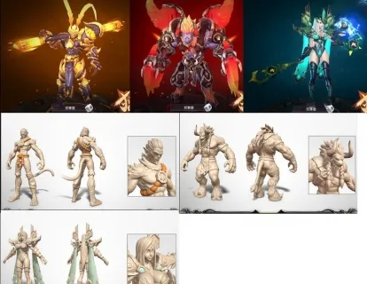 全套【暗黑西游】手游角色怪物坐骑3D模型