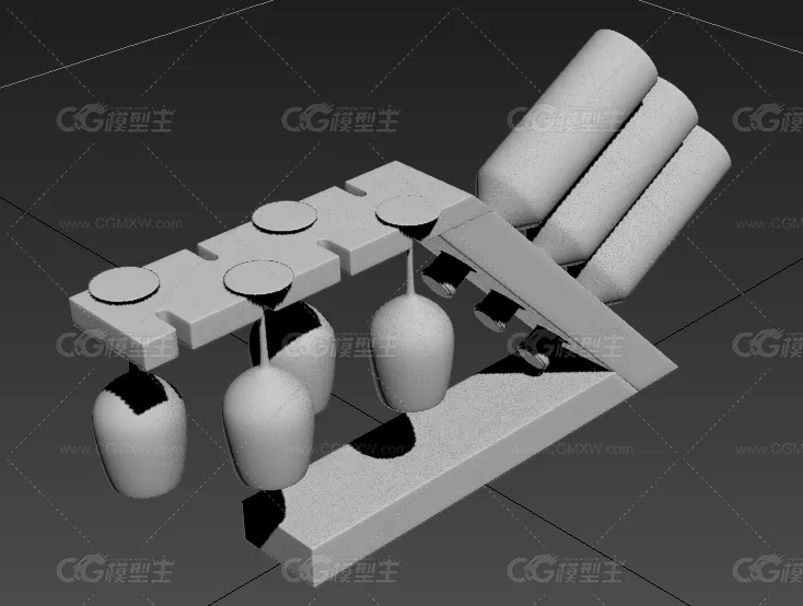 两组好看的放置酒瓶的架子(含obj，max)，无贴图-1