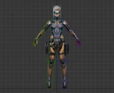 机甲未来战士女3D模型 有绑定 机甲士兵 仿生机甲战士 外骨骼机甲战士