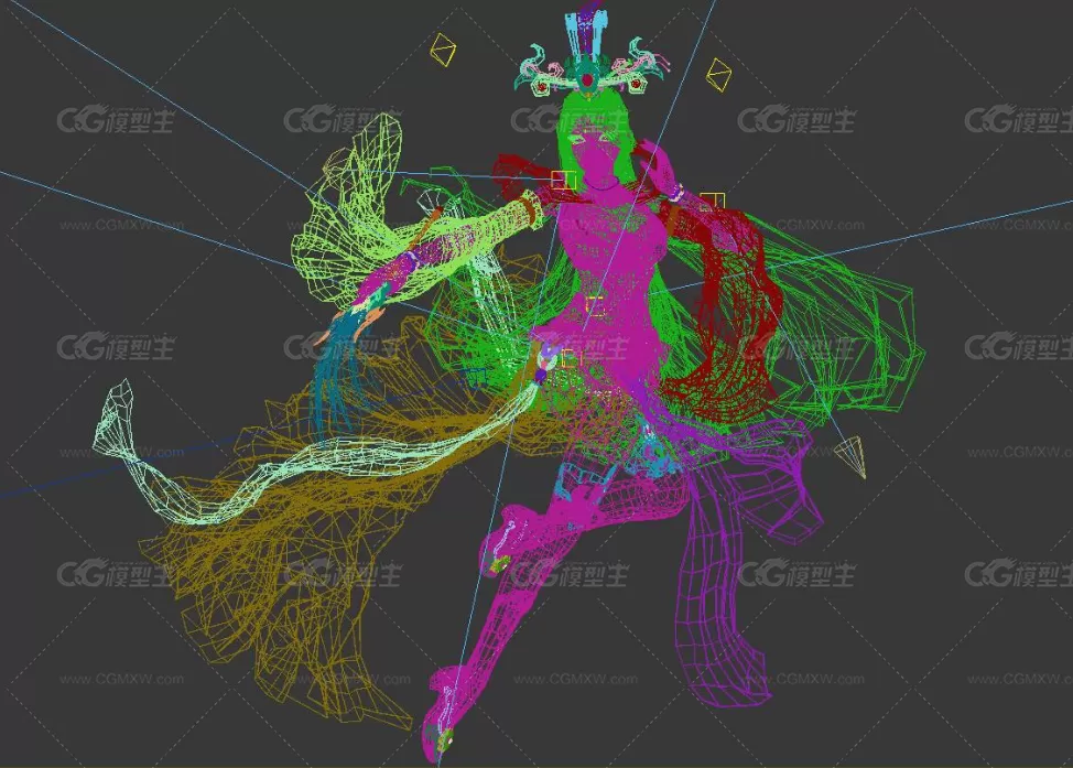 CG级美女游戏人物角色3dmax模型下载 逼真写实高精度古装游戏美女法师角色3dmax模型-2