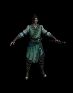 古装男人武侠 侠客 绑定动作表情