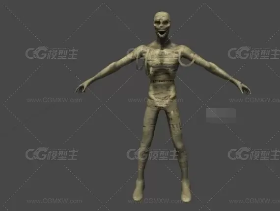 木乃伊怪物3D模型 含28组动画-3