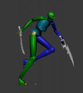 一套双刀武侠类BIP动作3DMax模型