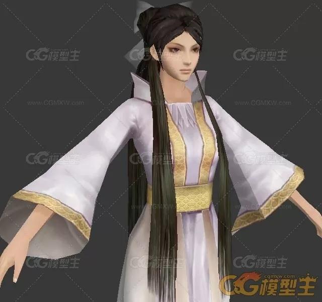 长发古装妹妹陆雪琪3D模型-2