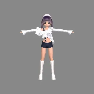 穿牛仔短裤和白色上衣的医学院护士清纯美眉3dmax模型下载！