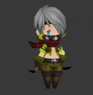 Q版3d刺客人物角色Max模型 带绑定动作