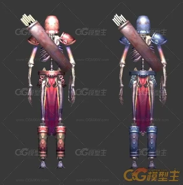 四边面地府骷髅兵3DMax模型-2