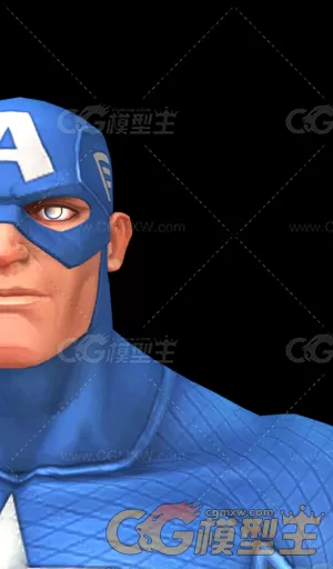 健壮的美国队长科幻英雄人物maya模型！Captain America Rig with textures Maya 2016-4