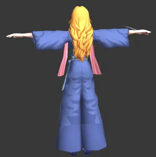 手持利剑的游戏角色松本乱菊3D模型