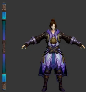 带绑定游戏英雄角色至尊宝3D模型