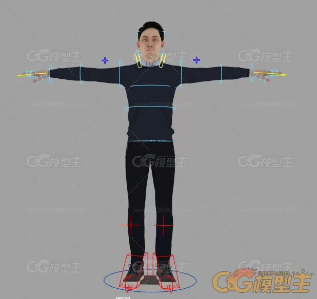 超写实的现代亚洲中年男性人物青年男性人物maya模型CG模型下载！含骨骼绑定！-1