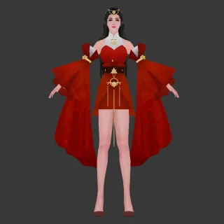 带绑定动作的仙侠风游戏男女角色3D模型